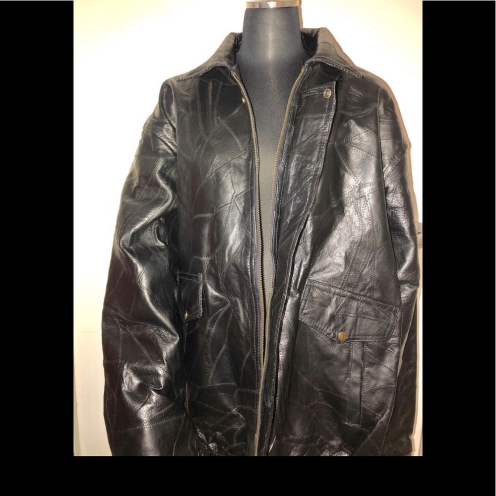 NWT Men’s Large Leather Bomber Style Jacket